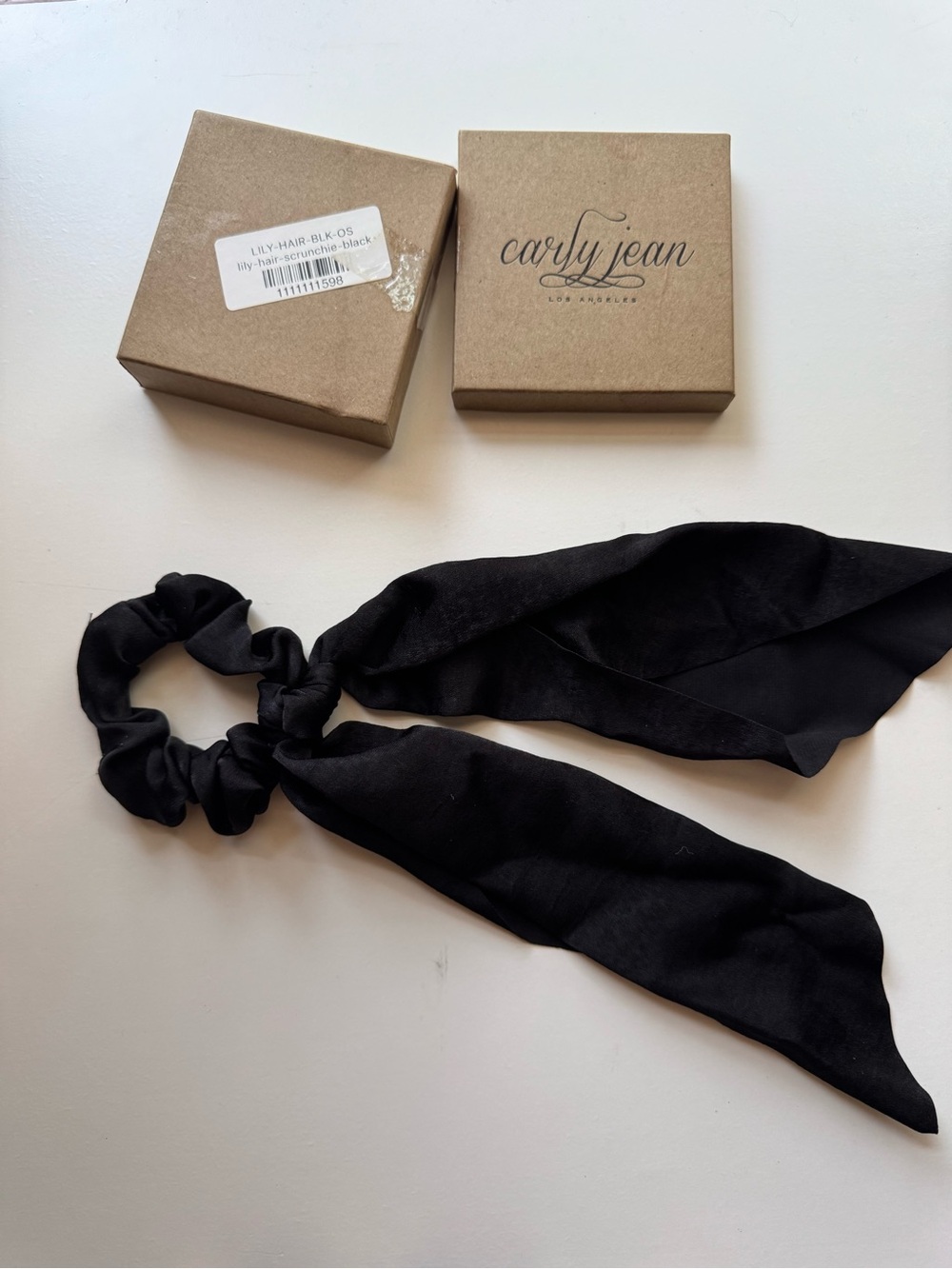 Carly Jean Los Angeles Black Lily Scrunchie